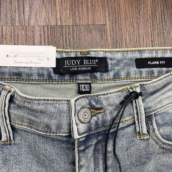 Judy Blue Women Jeans 11/30 Blue High Waisted Flare Denim JB88855 DK Boho - Picture 5 of 13